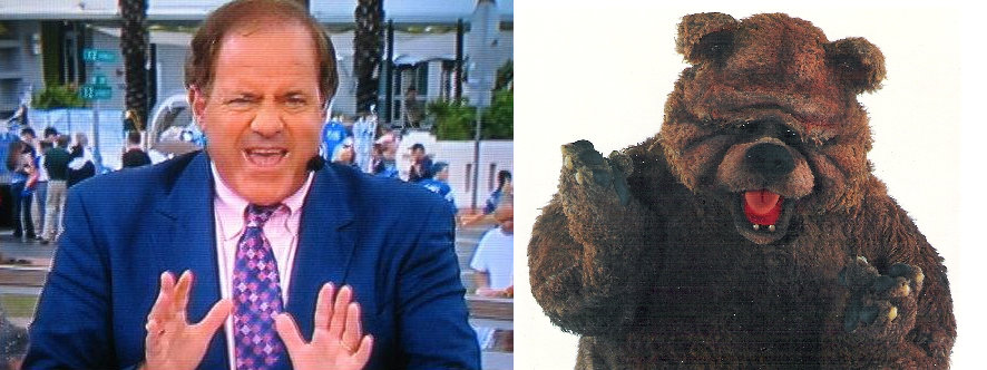 Wozman23's tweet photo. Has anyone ever seen NFL commentator Chris Berman and Bobo the Bear together? #Muppetofaman https://t.co/93IctoHvfE