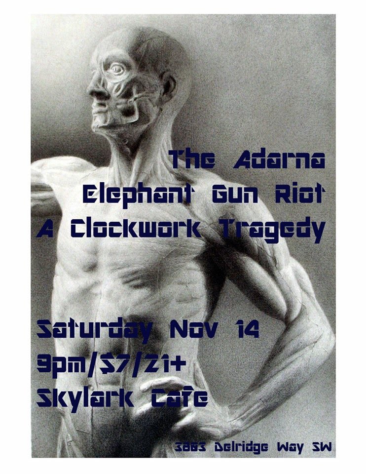 BandTragedy's tweet photo. This Saturday come join us at the Skylark Cafe with @theadarna and @elephantgunriot https://t.co/pJbVlwteEt