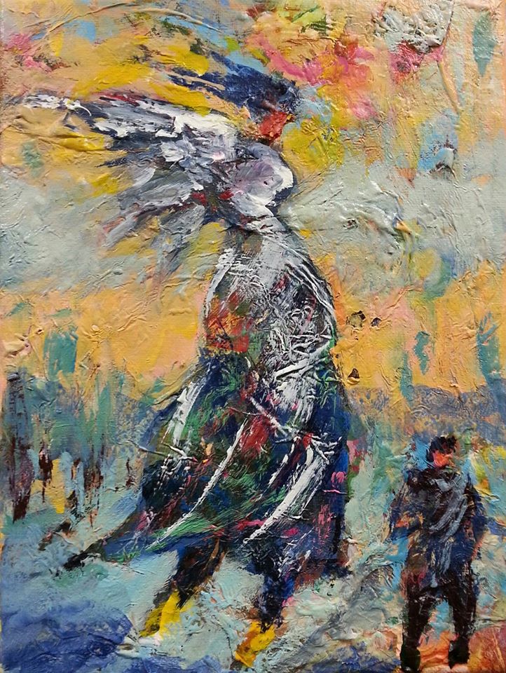 GregoryAdamson's tweet image. 'Her Freedom Flight' (9 in. by 12 in.) #acrylic and mixed media #painting #artist
