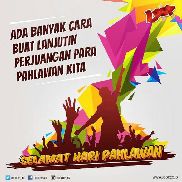 Soloop_Bkl's tweet image. Selamat Hari Pahlawan :)
10 November 2015

#LoopCorner1 #LoopB15A #HariPahlawan #Soloop_Bkl