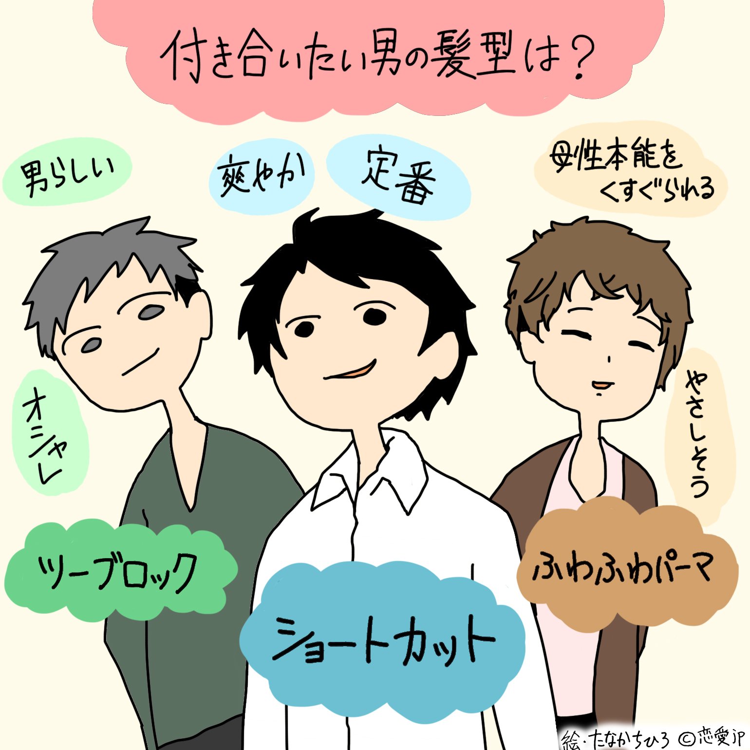 アカウント移行しました 恋愛jp 在 Twitter 上 イラストで解説 モテる男性の髪型ランキング 2位 ツーブロック 1位は T Co Kiojixtbvh T Co Sxpzfgithx Twitter