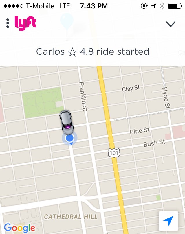 sm's tweet photo. New car icon! Lyft sure knows how to make a Prius look sexy. https://t.co/y66xKY2ucn