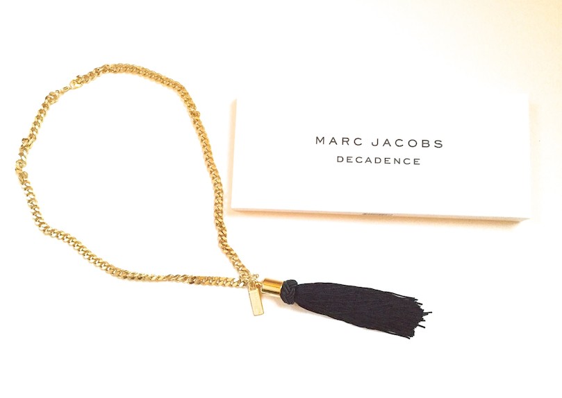 davelackie's tweet photo. Excited to be giving away this Marc Jacobs Decadence GWP tassel necklace! To enter follow @davelackie &amp; RT https://t.co/eLwdiN9mDK