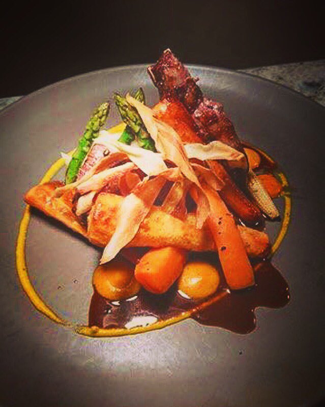AussieChefDino's tweet photo. Nice venison tasting plate, from specials tonight @Dylan_Cushley @WayneE1048 at the pass, #YoungGuns are smashing it https://t.co/r2R0Eq5kmk