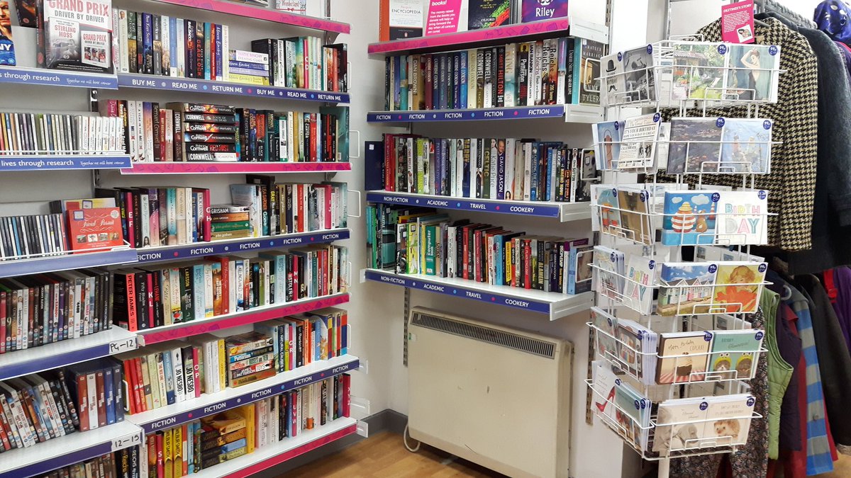 CRUKWishaw's tweet photo. #Cornwell #Patterson #Grisham #Scarrow Find your favourite #authors on our shelves! #Non-Fiction too @CRUK_Wishaw https://t.co/hI0uLI1j6w