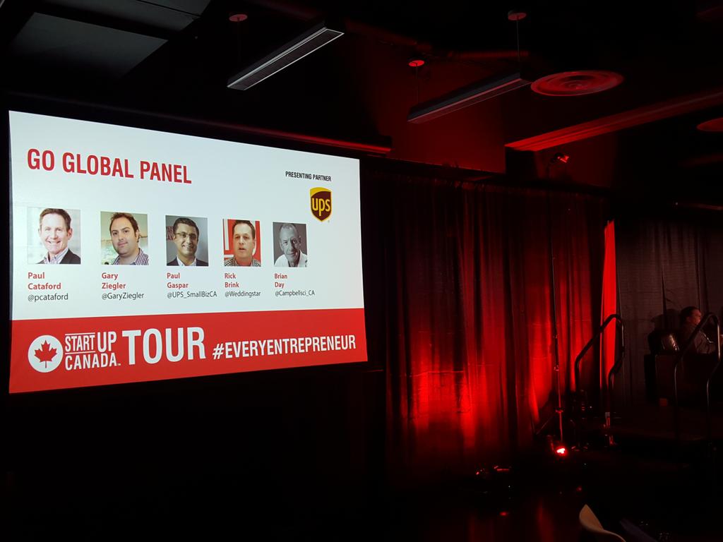 Startup_Canada's tweet photo. Top notch panel discussing how to #GoGlobal: @GaryZiegler Rick Brink @UPS_SmallBizCA Brian Day! https://t.co/UFHplQe5xg