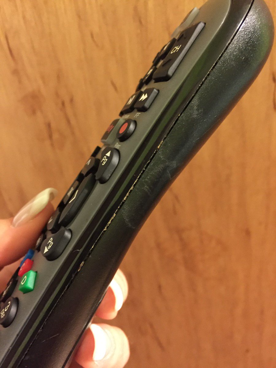 mercalator's tweet photo. @XFINITY had to return an old box and received a new box with this disgustingly dirty used remote. https://t.co/fRQIUFQX4L