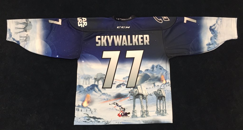 BladesHockey's tweet photo. Here they are! We are wearing special Star Wars jerseys on Nov. 28th for Star Wars Night! More details tomorrow! https://t.co/oFmcFWLuBt