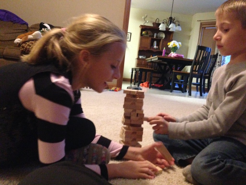 AngieBechstein's tweet photo. Bike rides, Jenga, reading, and onto Monopoly Jr.!  Loving #FamKnight!!! https://t.co/jv1vqO6ZeL