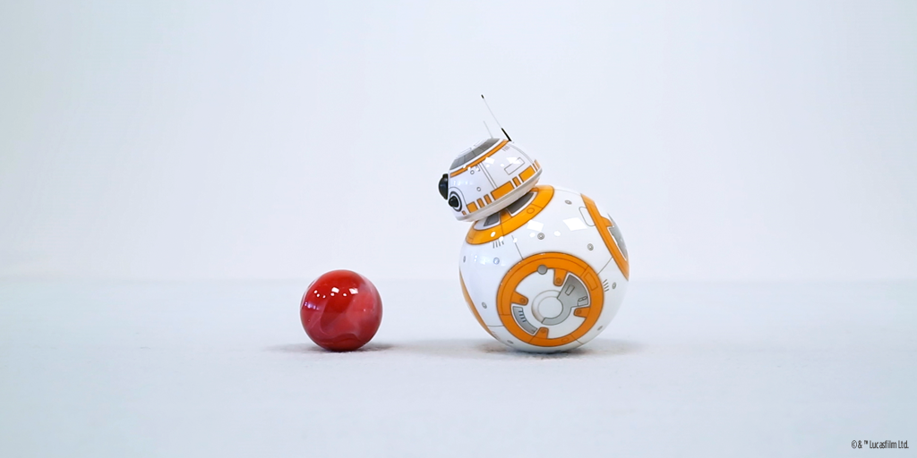 Sphero's tweet photo. It’s just an innocent marble… What could possibly go wrong?https://t.co/jYU0McJ57b #SpheroBB8 #BB8 #StarWars https://t.co/sutWefkZ62