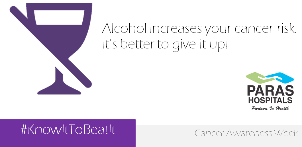 Paras_Health's tweet photo. Alcohol increases your #Cancer risks. #KnowItToBeatIt #CancerAwarenessWeek @SU2C @AIcoholProbs @CancerAwareness https://t.co/DRhHTFF82c