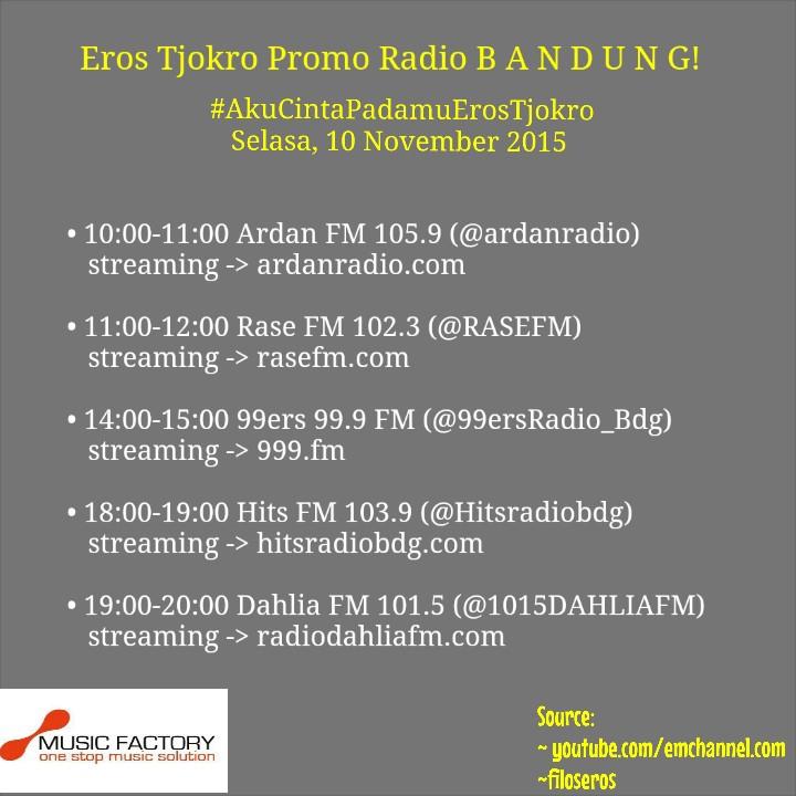 filoseros's tweet photo. #InfoFILOS hari pertama, letsgooooo Bandung! #AkuCintaPadamuErosTjokro cc: @MusicFactory_ID @ErosTjokro @ardanradio https://t.co/NiADuHiuPP