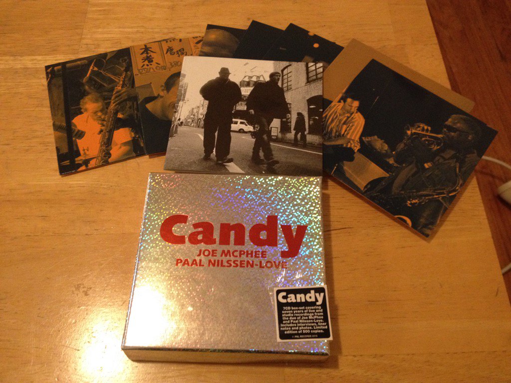 DarkForcesSwing's tweet photo. Unpacking beautiful Joe McPhee / Paal Nilssen-Love box set - 'Candy.' Psyched. https://t.co/OhSUt1npy3 https://t.co/2OsjUBu0fM
