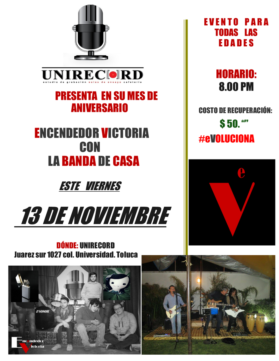EncendeVictoria's tweet photo. Este viernes nos vemos en Unirecord. No falten #EVoluciona #EnciendetuVida @jb_tindal https://t.co/y3TaPyg7kV