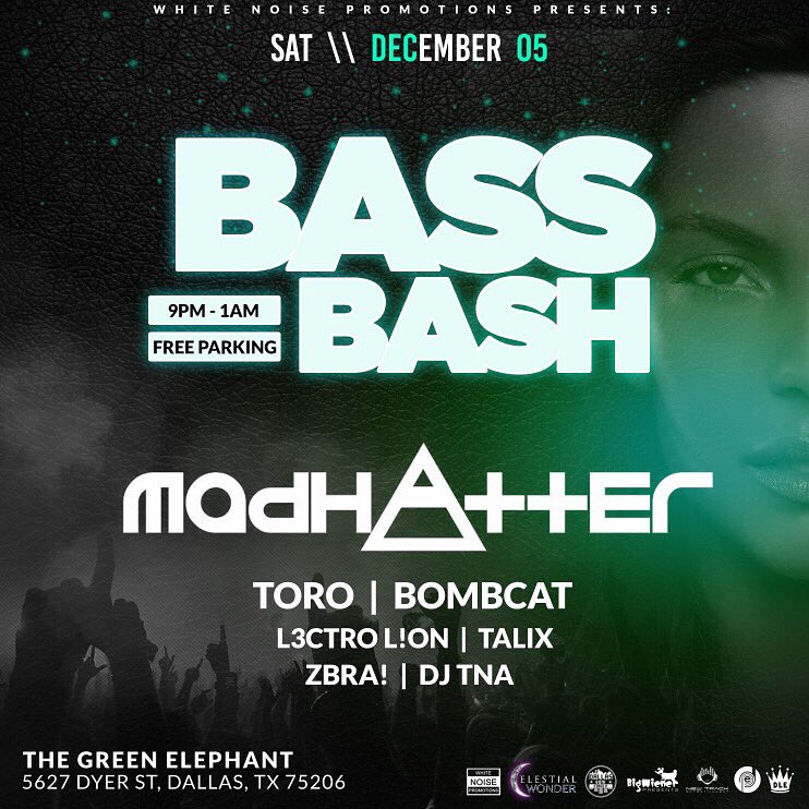 whitenoise_TX's tweet photo. December 5th

#BassBash 

Don't miss out on this wild night!

Tickets: https://t.co/NdhMhohqvt https://t.co/yFoxWoRSr5
