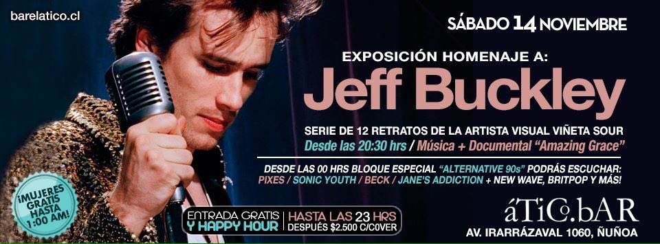 La_Josce's tweet photo. Este sábado, homenaje a #JeffBuckley en #AticoBar con retratos creados por mi amiga @vinetasour @DonDatos RT https://t.co/GLQllP3aOT