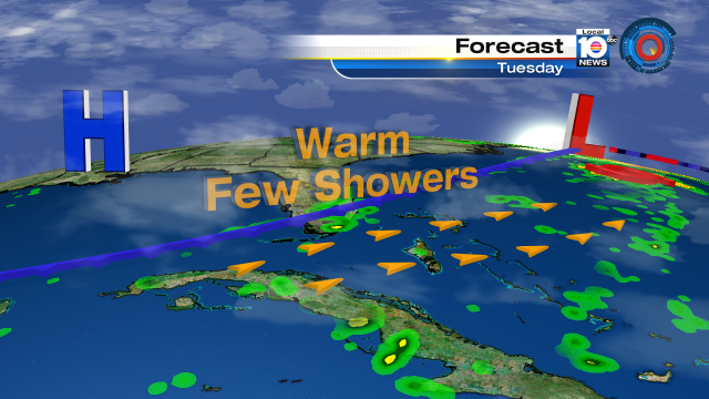 Temps could reach the upper 80s again on Tuesday as a weak cold front ...