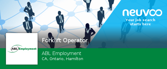 Apply now to work for ABL Employment as #Forklift #Operator in #Hamilton #jobs neuvoo.ca/job.php?id=zc8…