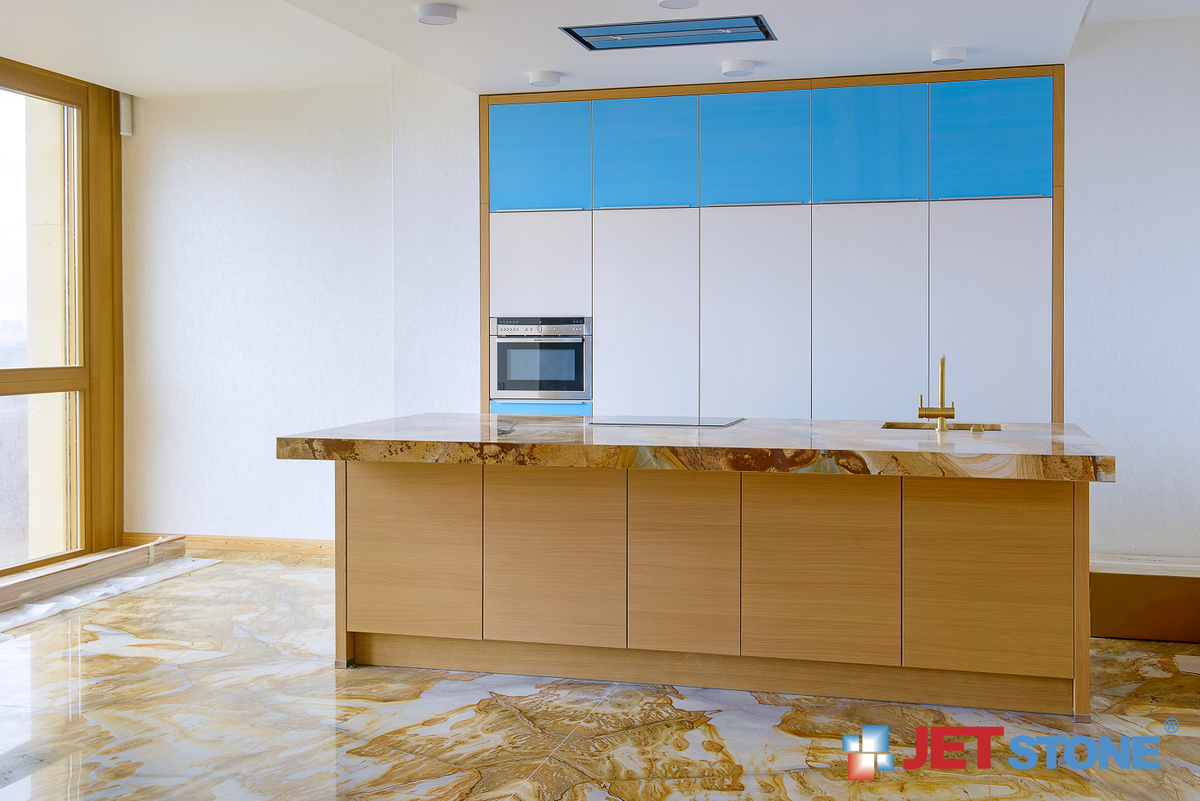 JetStone_Moscow's tweet photo. Cтильная кухня в отделке кварцитом Бречиа Романо и Стоун Вуд. https://t.co/HvDoEZkQbE #kitchen #interior #stone https://t.co/5QSbeSmbRG