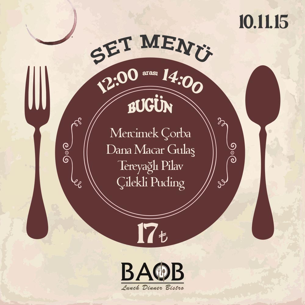 baob_bursa's tweet photo. BAOB Set Menüde Bugün. #afiyetolsun #öğleyemeği #baoblunchdinnerbistro https://t.co/e6riZAGhEN