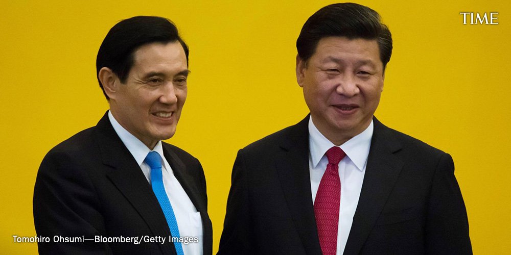 TIME's tweet photo. “It's going to take a lot more than a handshake to fix China's relations with Taiwan” https://t.co/tGWnRPHmhl https://t.co/OdHa8XBHwW