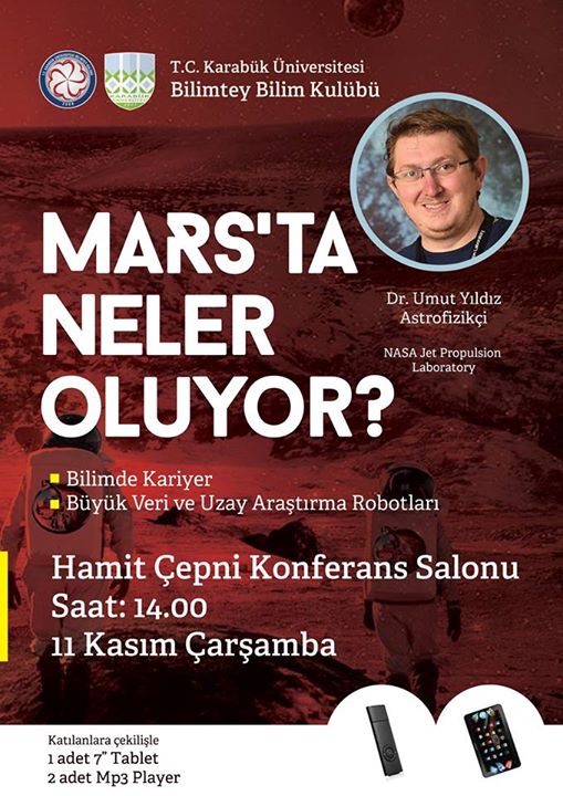 BilimteyBilim's tweet photo. Astrofizikçi Dr. Umut Yıldız (@umutayildiz), 11 Kasım'da (YARIN) Karabük Üniversitesi'nde!
https://t.co/e7I4kpA7iS https://t.co/YyykV5pXKM