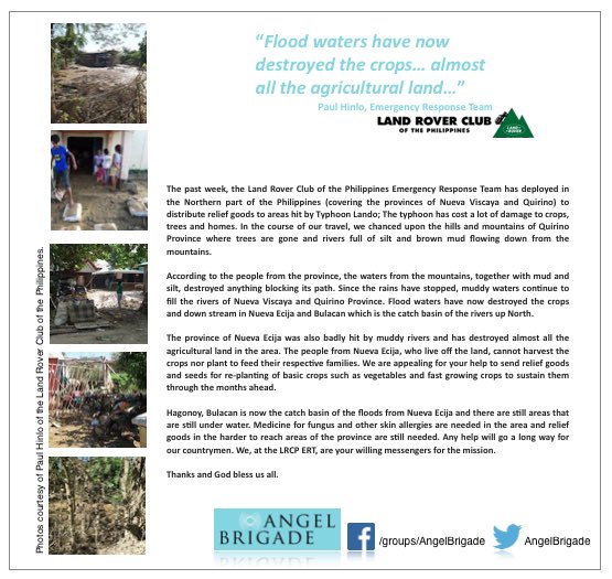 AngelBrigade's tweet photo. Sharing a testimonial from Paul of LRCP. Donate, volunteer for victims of #TyphoonLando this Saturday at 10am! https://t.co/gJv7LyiyWn