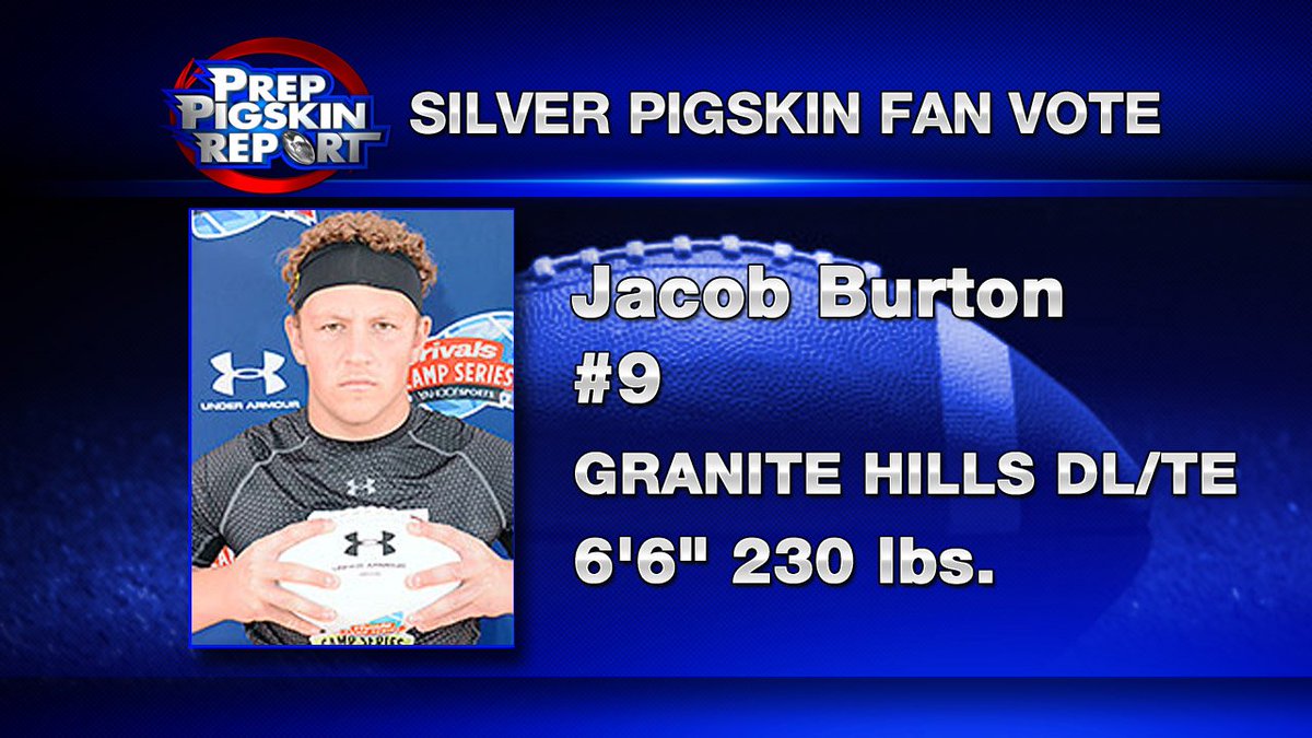 KUSIPPR's tweet photo. #SilverPigskin Fan Vote 2015: @jake_burton9, @GraniteEagles. RT to vote for Jacob.

VIDEO: https://t.co/WnotRcVm9r https://t.co/NFn1iPf0tE