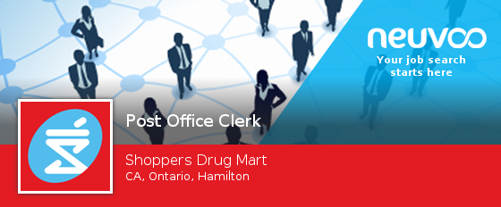 #Post #Office Clerk needed in #Hamilton at Shoppers Drug Mart. Apply now! #jobs neuvoo.ca/job.php?id=98k…