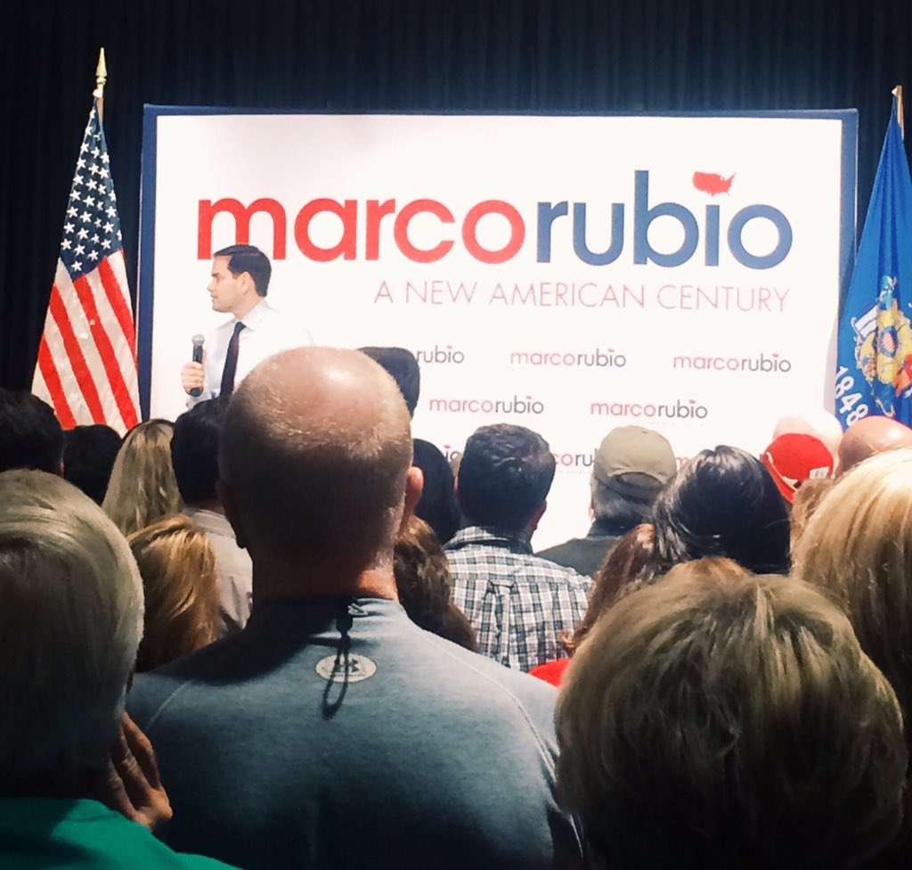 CUWCRS's tweet photo. Privileged to hear an inspiring and heartfelt message from @marcorubio today! #cuwcrs #AimToWin2016 https://t.co/f7MyPxWlue
