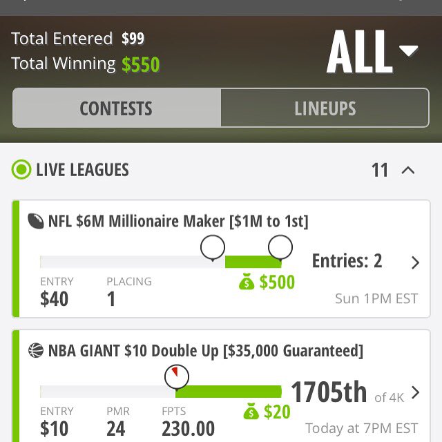 215PhillySports's tweet photo. What a night on #Draftkings #dailyfantasy #dailylineups #bankrollmob https://t.co/aOkf2HwT0X