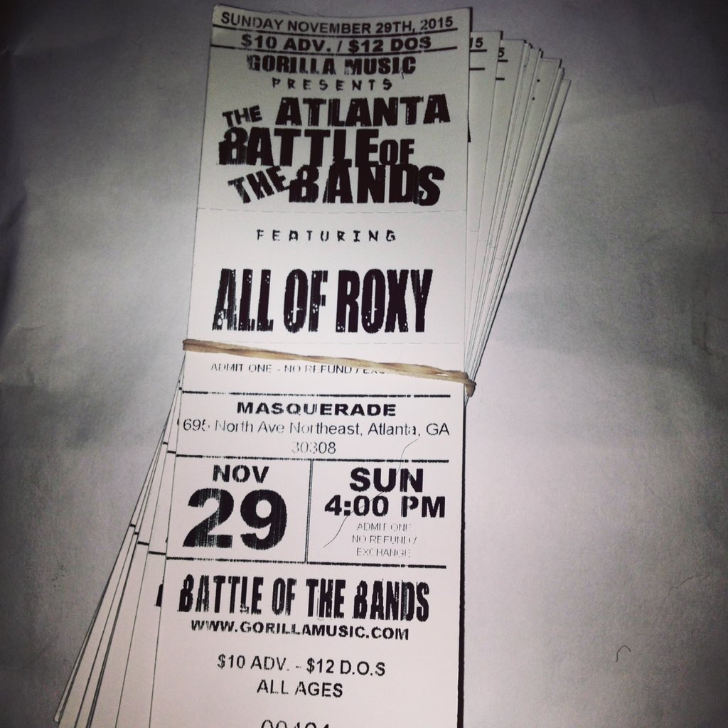 all_ofroxy's tweet photo. We will be at The Masquerade November 29th! We have tickets for $10. You save $2 and help us get a good time slot. https://t.co/7acRZdNXqC