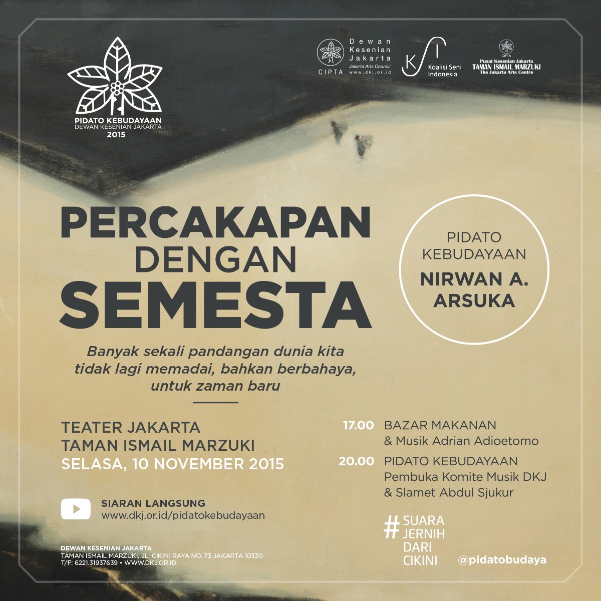Mari kita jeda sejenak untuk mendengarkan #SuaraJernih dari Cikini malam ini pukul 20.00 WIB.