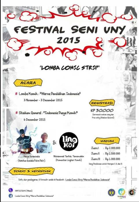 serufouny's tweet photo. Lomba Komik Strip "Warna Pendidikan Indonesia"
Pengiriman karya till-3-12-2015 @UKM Serufo UNY
Info 
Cp 08972272645 https://t.co/yXg995Bi2C