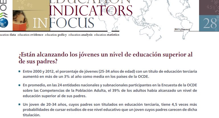 vicente_alcaniz's tweet photo. ¿Están alcanzando los jóvenes un nivel de #educación superior al
de sus padres? https://t.co/a9jbrxM240 #EaG15 https://t.co/BKuGOVZcvZ