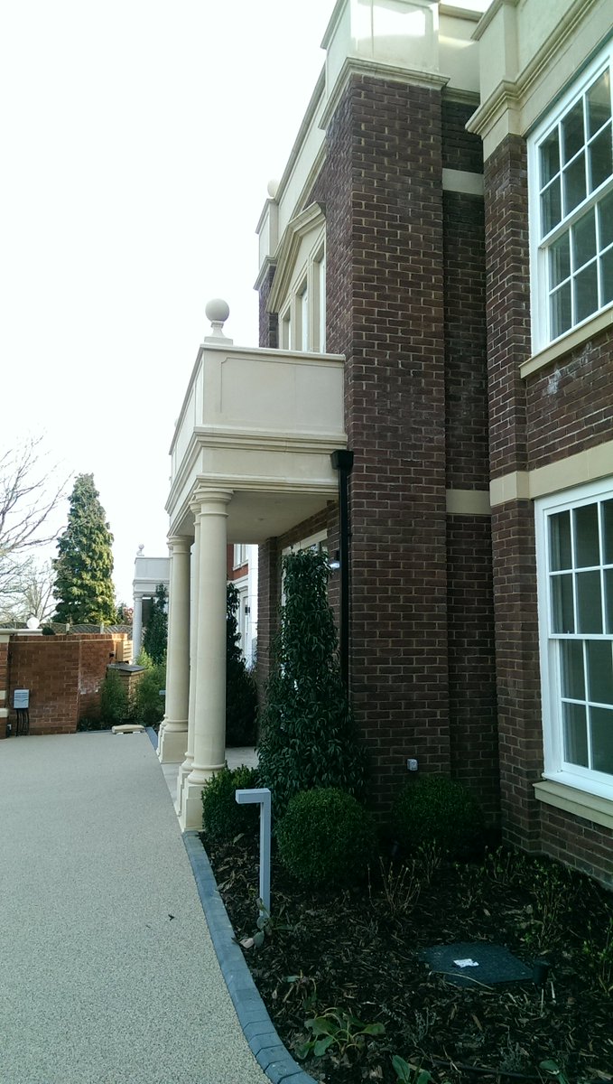 KeyStonework's tweet image. A bespoke portico for a client in Surrey in our standard Dry-Cast Bath colour.