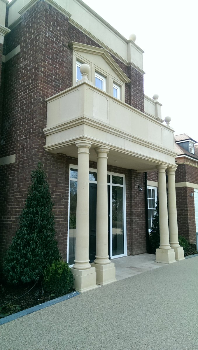 KeyStonework's tweet image. A bespoke portico for a client in Surrey in our standard Dry-Cast Bath colour.