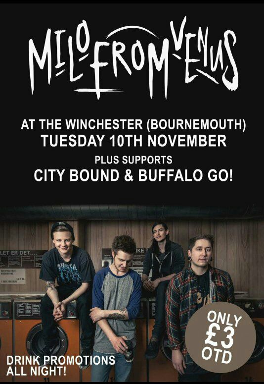 MiloFromVenus's tweet photo. Bournemouth tonight with @CityBoundUK and Buffalo Go! https://t.co/qe4MxdzW4K