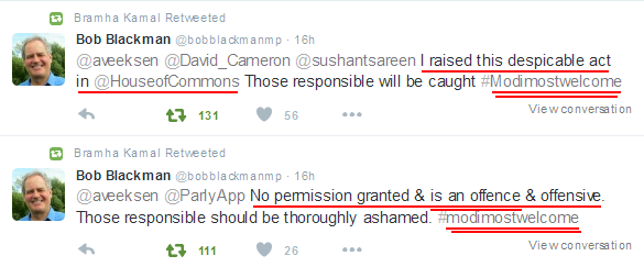 BramhaKamal's tweet photo. #ModiMostWelcome
Thanks https://t.co/PhBcx4GHSd for showing British MPs the real face of #Hinduphobes. https://t.co/Uy35kzPgGc