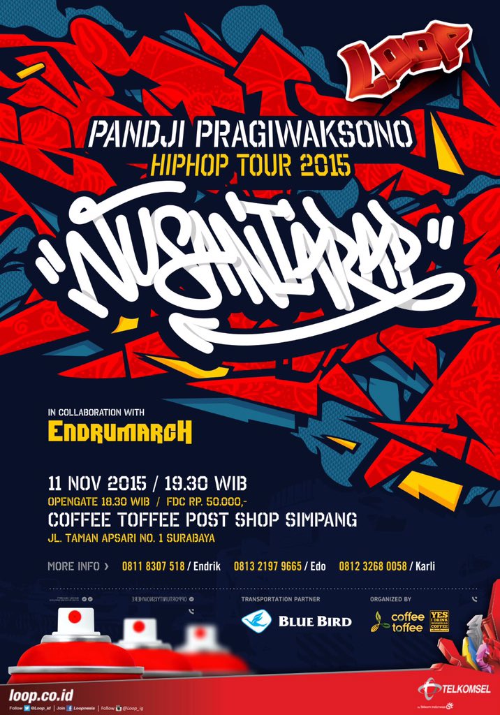 11 Nov pk 19.30 wib #Nusantarap di <a href="/CoffeeToffeeIDN/">Coffee Toffee IDN</a> Post Shop Simpang, Surabaya  w/ <a href="/pandji/">Pandji Pragiwaksono</a> &amp; @endrumarch
