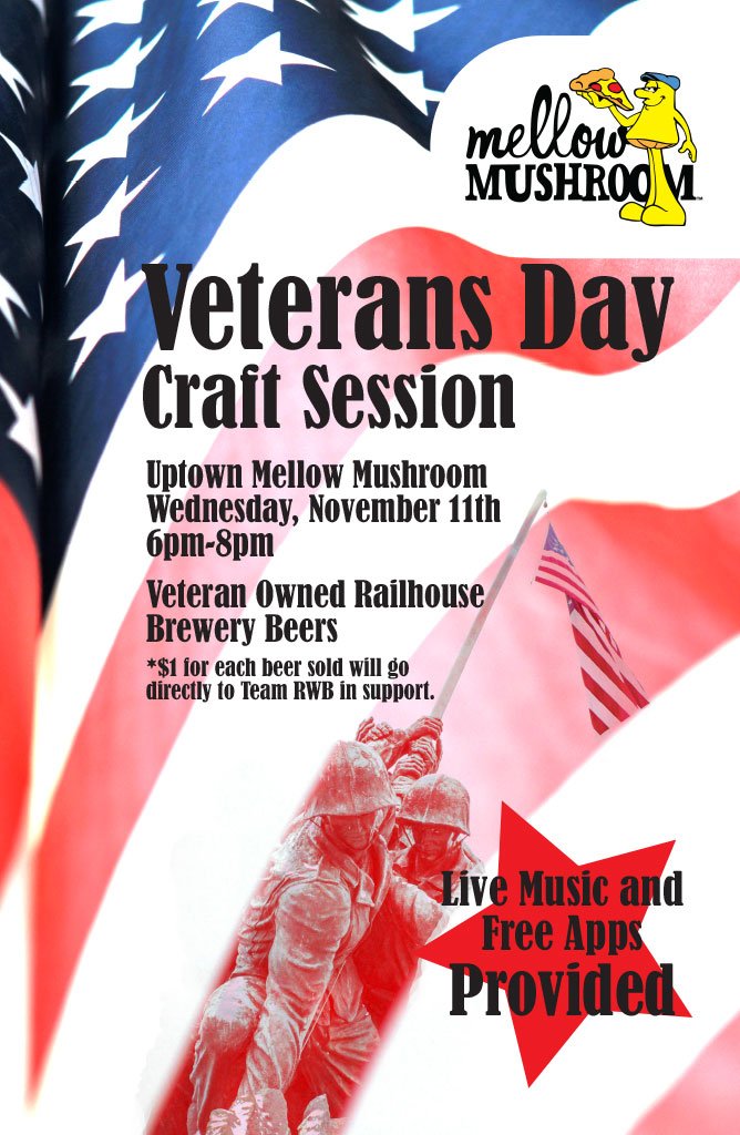 Charlotte Beer Club (@cltbeerclub) on Twitter photo Come out to <a href="/MMCltUptown/">Mellow Mushroom</a> tomorrow. FREE Apps and Music plus $1 from each <a href="/RailhouseBrew/">Railhouse Brewery</a> sold will go to <a href="/TeamRWB/">Team Red, White & Blue</a>! Come out to <a href="/MMCltUptown/">Mellow Mushroom</a> tomorrow. FREE Apps and Music plus $1 from each <a href="/RailhouseBrew/">Railhouse Brewery</a> sold will go to <a href="/TeamRWB/">Team Red, White & Blue</a>!