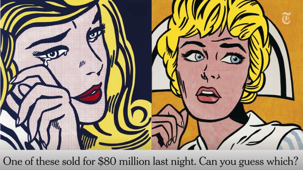 nytimesarts's tweet photo. Are you smarter than a billionaire? Test your eye with our art auction game. https://t.co/6zAz8om5RO https://t.co/JBcIQFp6RP