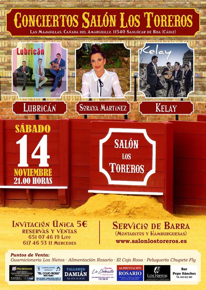 grupolubrican's tweet photo. Este sábado 14 a las 21:00, actuaremos en el salón de celebraciones Los Toreros, en Sanlúcar de Barrameda (Cádiz). https://t.co/n15osaoDu4