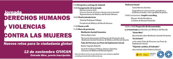 cielikolindo's tweet photo. @MdM_Navarra organiza 1 Jornada sobre DDHH y violencias contra las mujeres, el jueves 12 en Civican #Imperdible https://t.co/sXesAQCHn8