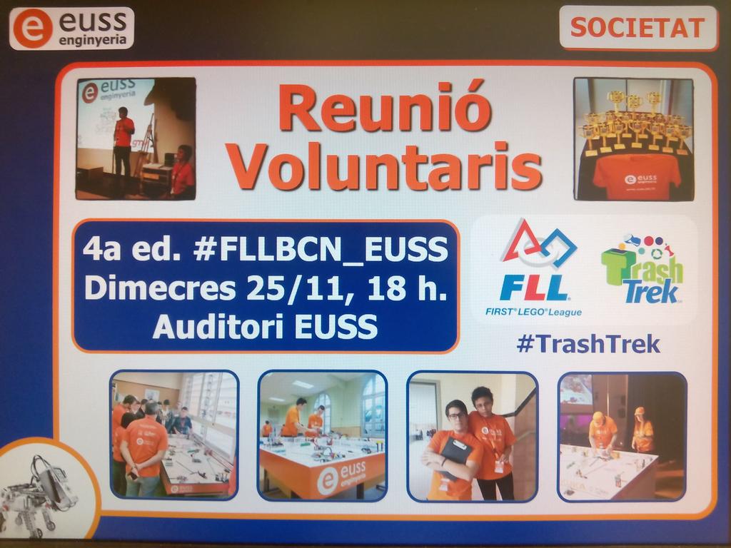 FLLBCN_EUSS's tweet photo. Dc. 25/11 18h. - #TrobadaVoluntaris i #ReunioEntrenadors equips FLL #FLLBCN_EUSS w/ @EUSSenginyeria @jrmoleroyll https://t.co/fEQVHG4VgO