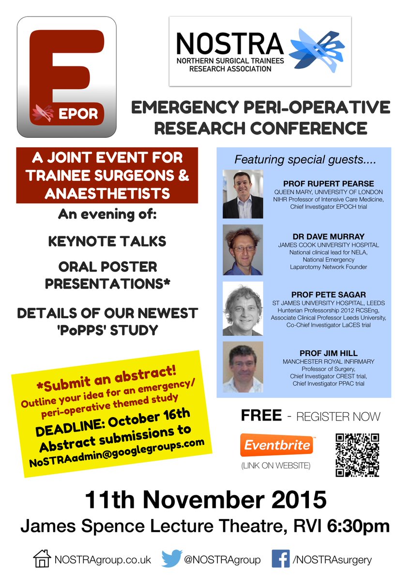 nostrasurgery's tweet photo. 24 hours to go to #EPOR2015 conference. Have you signed up yet? @NUSurgSoc @NUTHMedEd @MedEdNcl @NewcastleMedSch https://t.co/lcPV3wGVXY