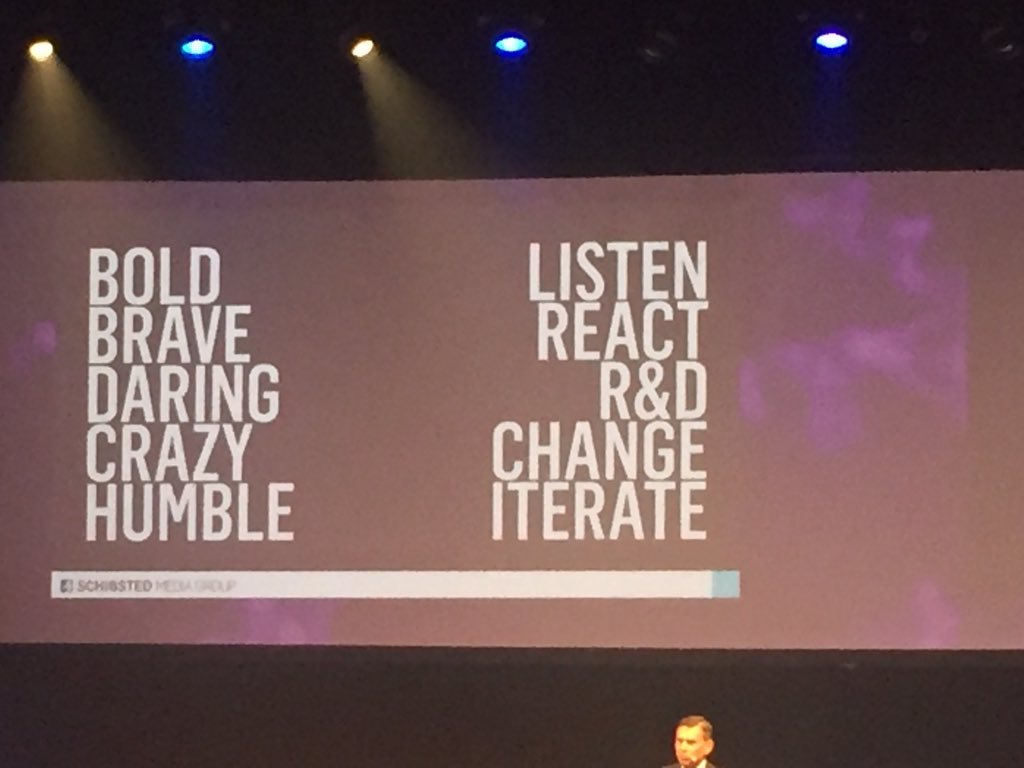 FalkmanAa's tweet photo. To succeed with digital transformation according  to Scibsted #SIME15 https://t.co/rpnknjfPnc
