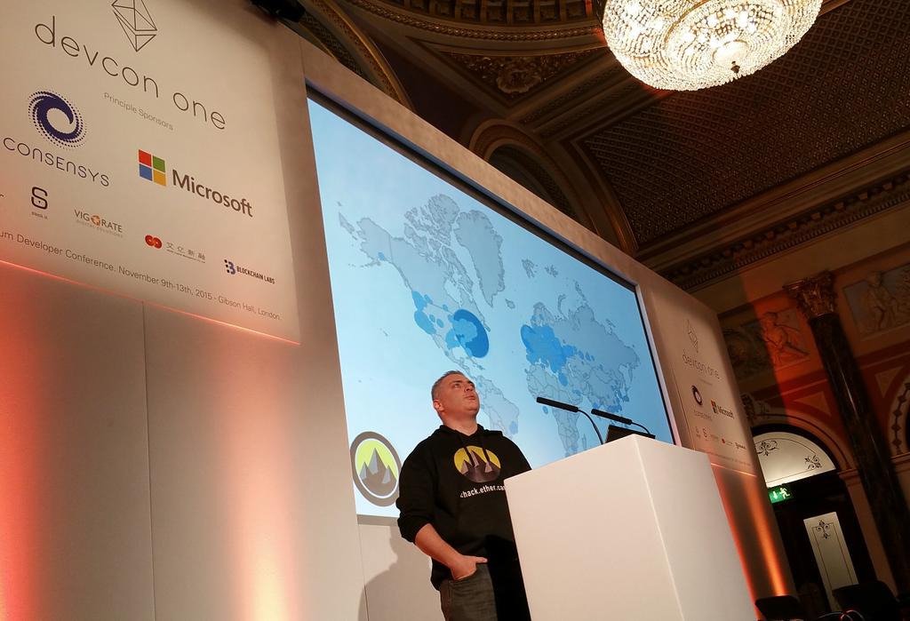 cellabz's tweet image. @mandeleil #RomanMandeleil opening #Devcon1 #Ethercamp #blockchain explorer..3497 Contracts so far @ethereumproject