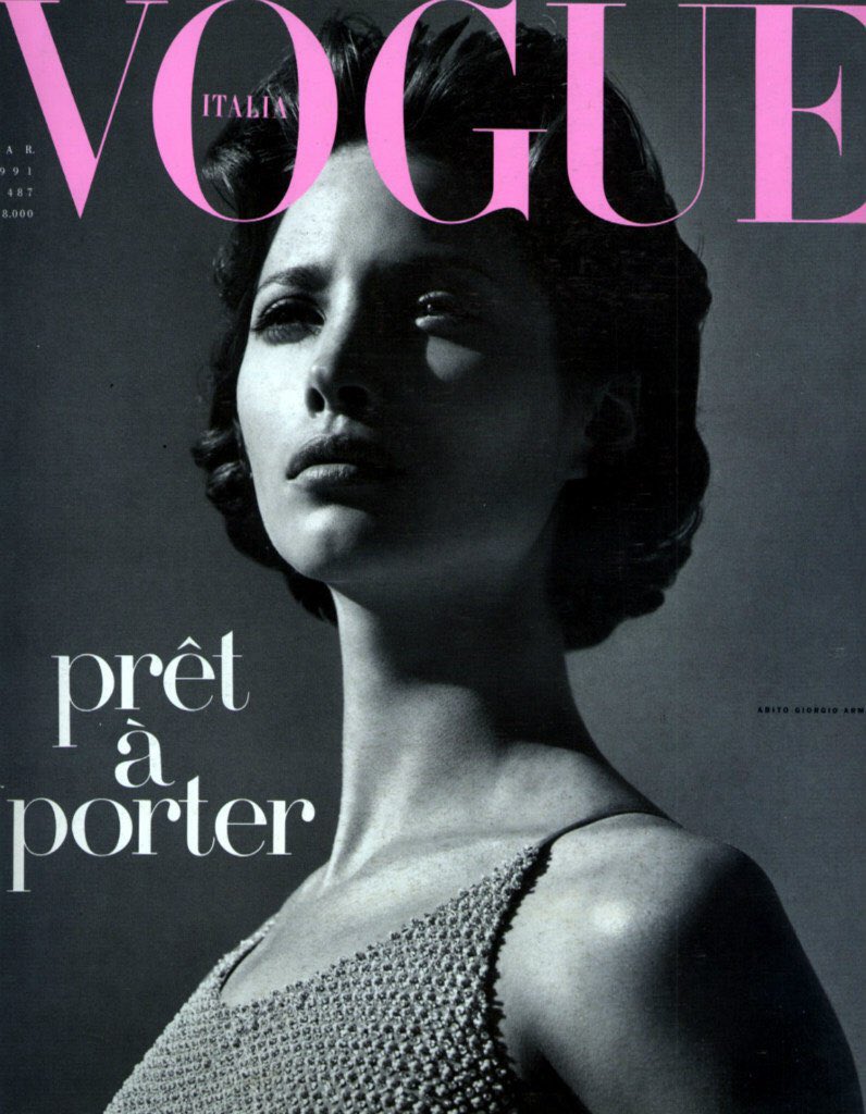 レア！vogue italia 1991 海外雑誌 スーパーモデル Christy Turlington for #Vogue #Italia, March 1991. By Steven