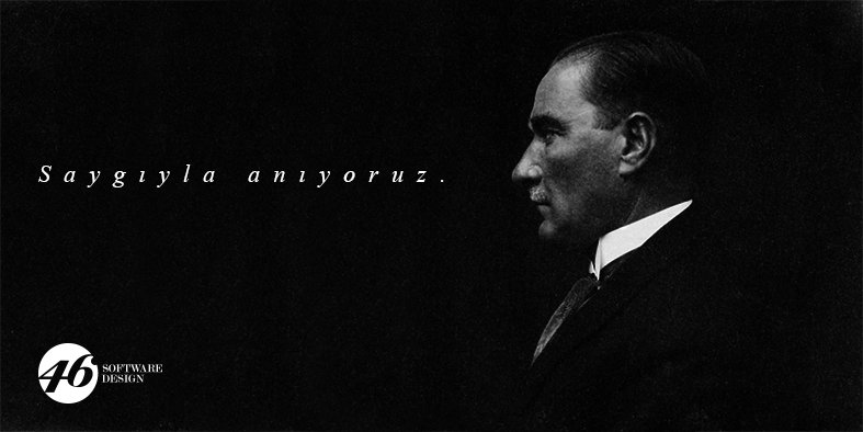 46SftwrDsgn's tweet photo. #46softwaredesign #10Kasım #saygıylaanıyoruz #Ataturk10kasım #Ankara #Turkey https://t.co/IZykbQqCWH